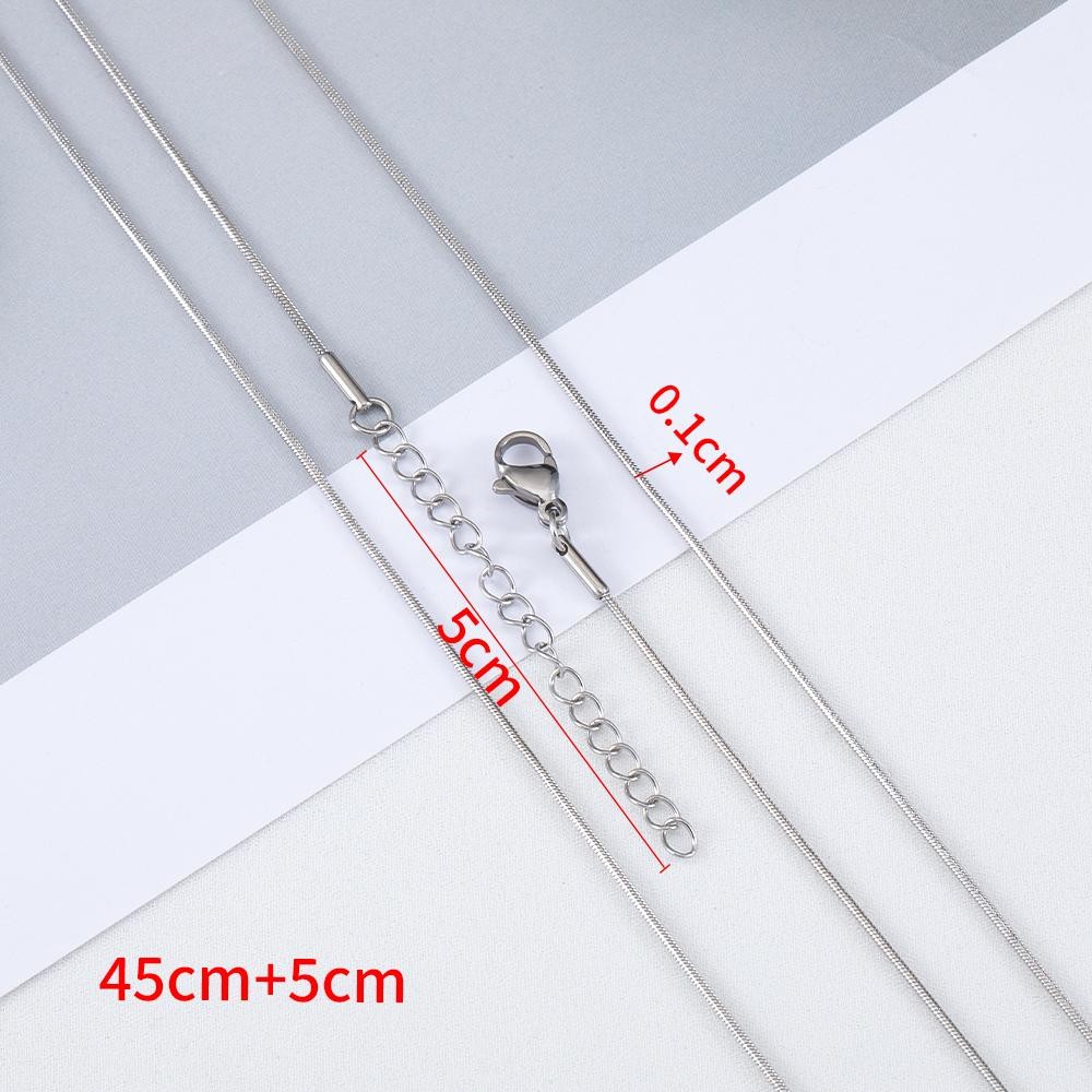 5pcs Snake Necklace Chains Stainless Steel 45+5cm Diy Jewelry Wholesale Unisex