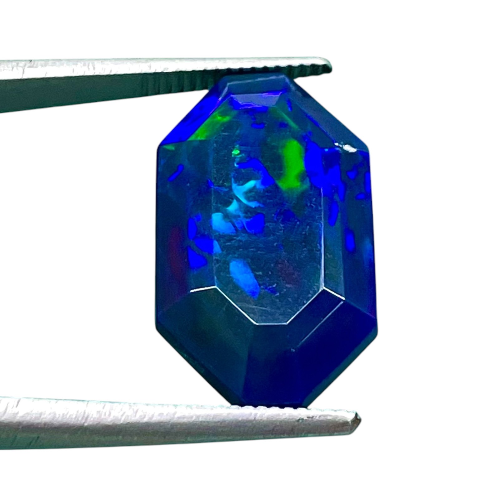 6.50 Cts Natural Ethiopian Black Opal 18x10mm Fancy Cut Multi Flash Gemstone