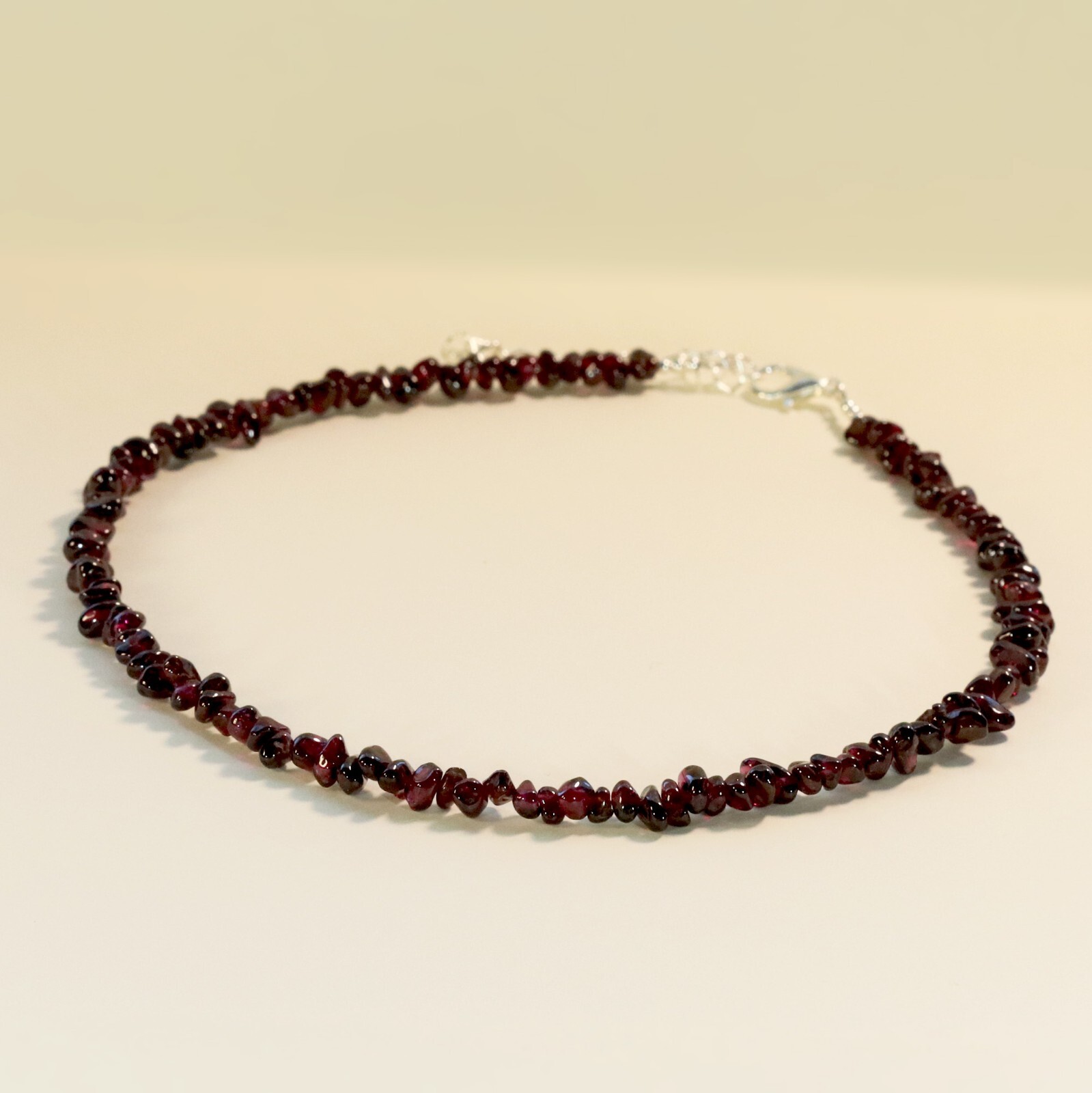 Natural Garnet Chips Necklace, Small 3mm-5mm Chips, Genuine Purple Gemstones