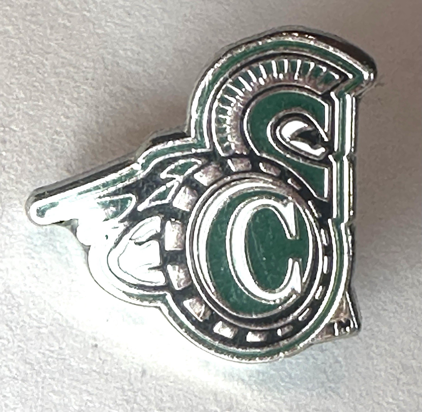 Castleton State College Vermont VT Silver Enamel Spartan Post Pierced Earrings