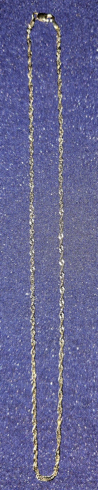 14k White Gold Singapore Rope Chain 16″