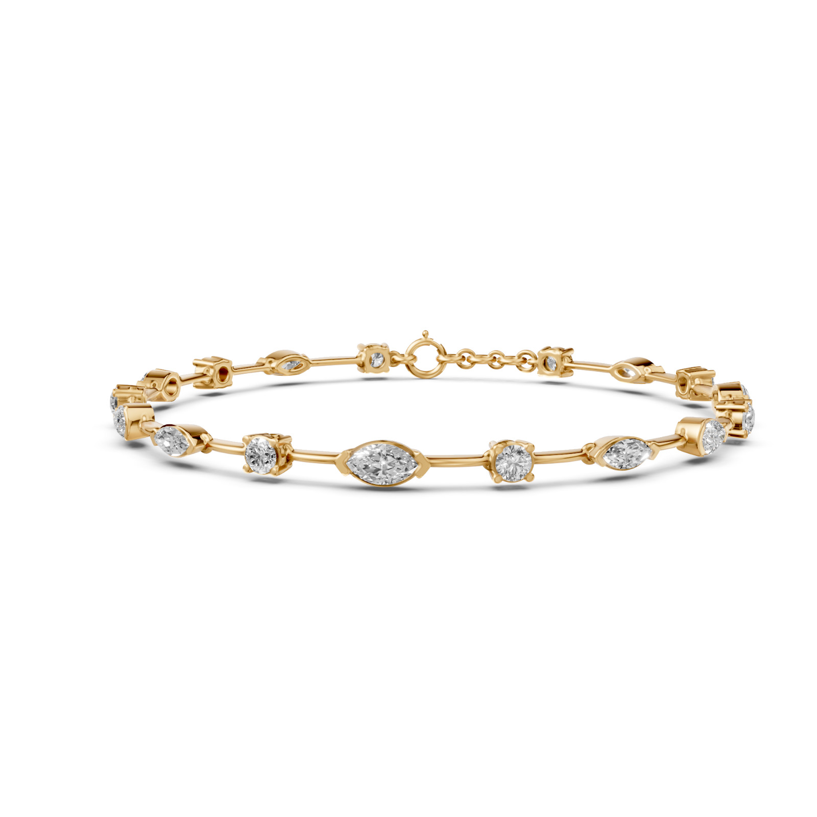 2.86 CT Marquise Lab Grown Diamond Station Chain Bracelet