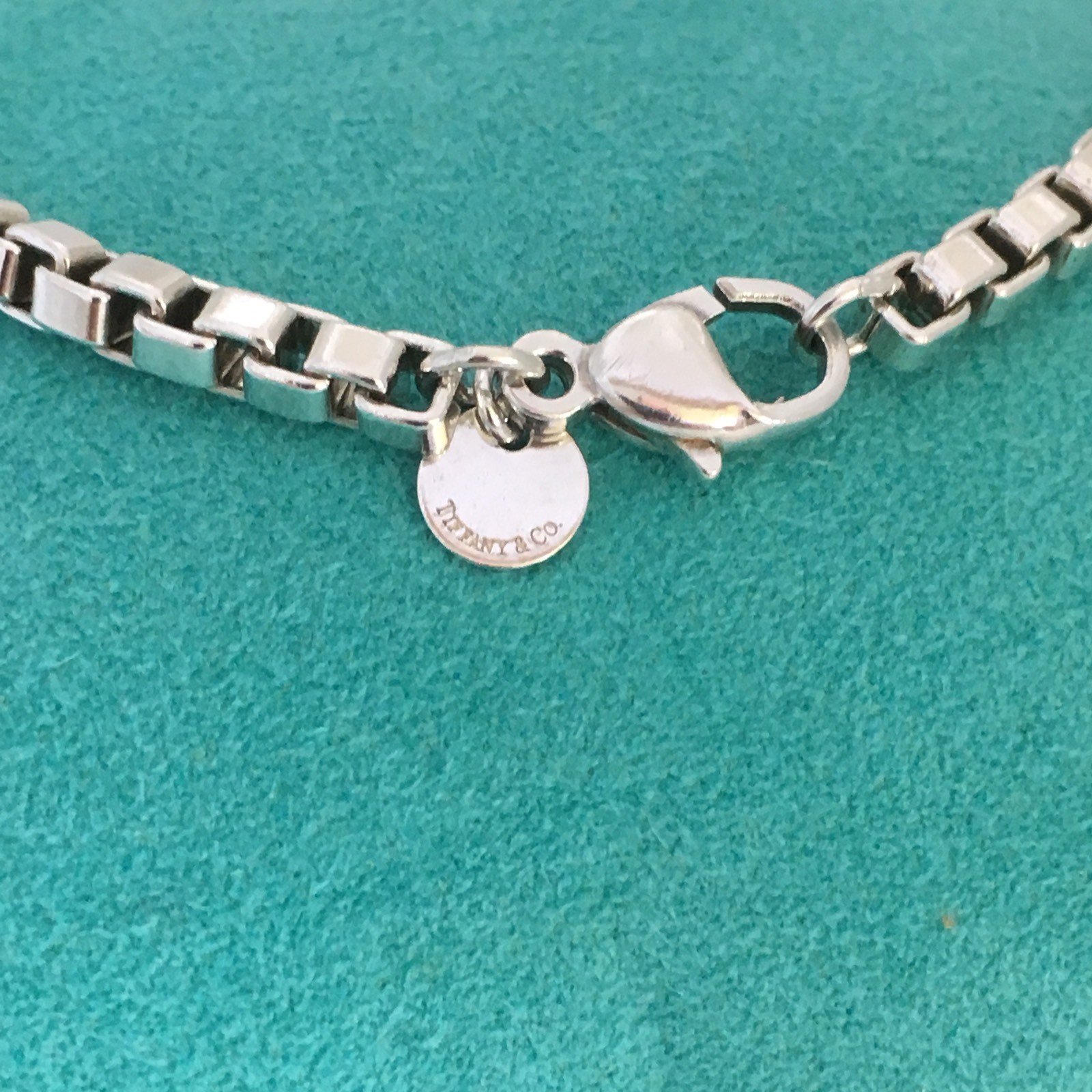 8.5″ Tiffany and Co Large Venetian Box Link Bracelet Mens Unisex Sterling Silver