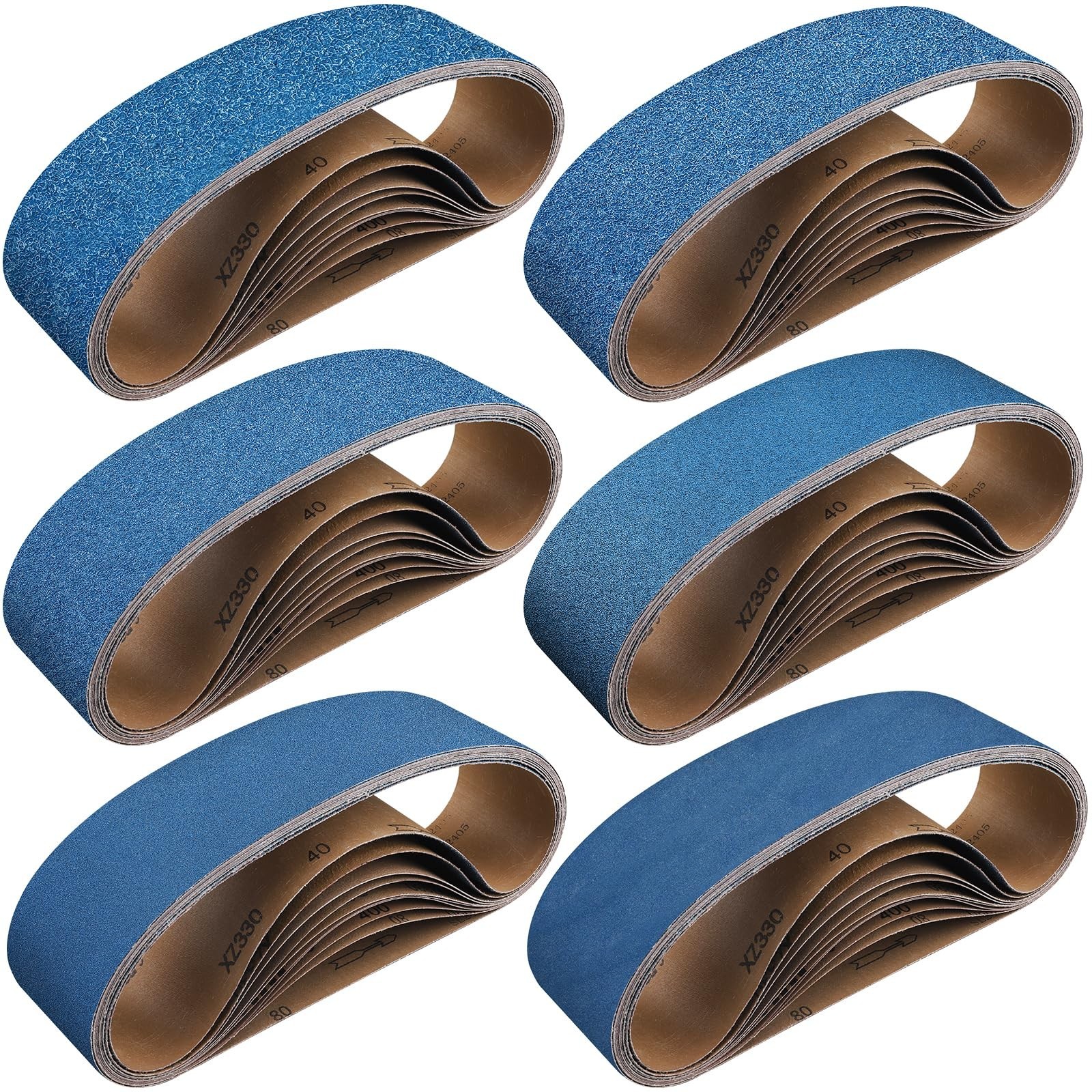 10-Piece 4 x 24 Inch 40-400 Grit Zirconia Sanding Belts, Heavy Duty Long-last…