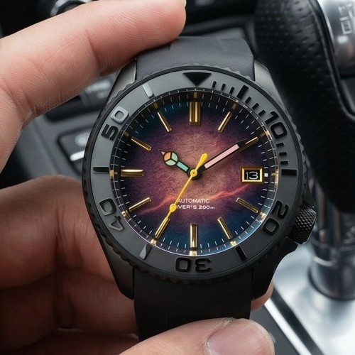 Custom 40mm Black Paradise DIVER Dial NH36 Automatic Mod | Sapphire Glass