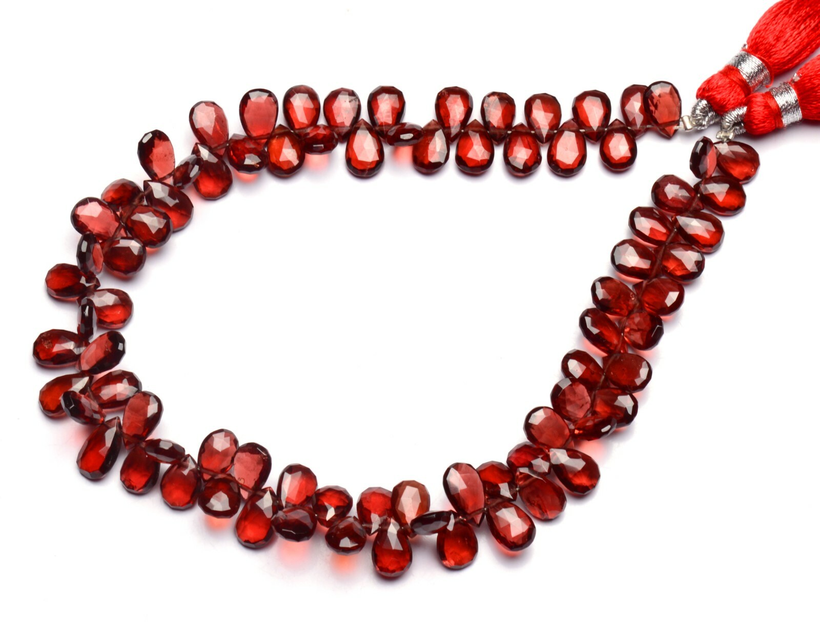 Natural Gem Rhodolite Garnet 8x5mm Approx. Size Faceted Pear Shape Briolettes 9″