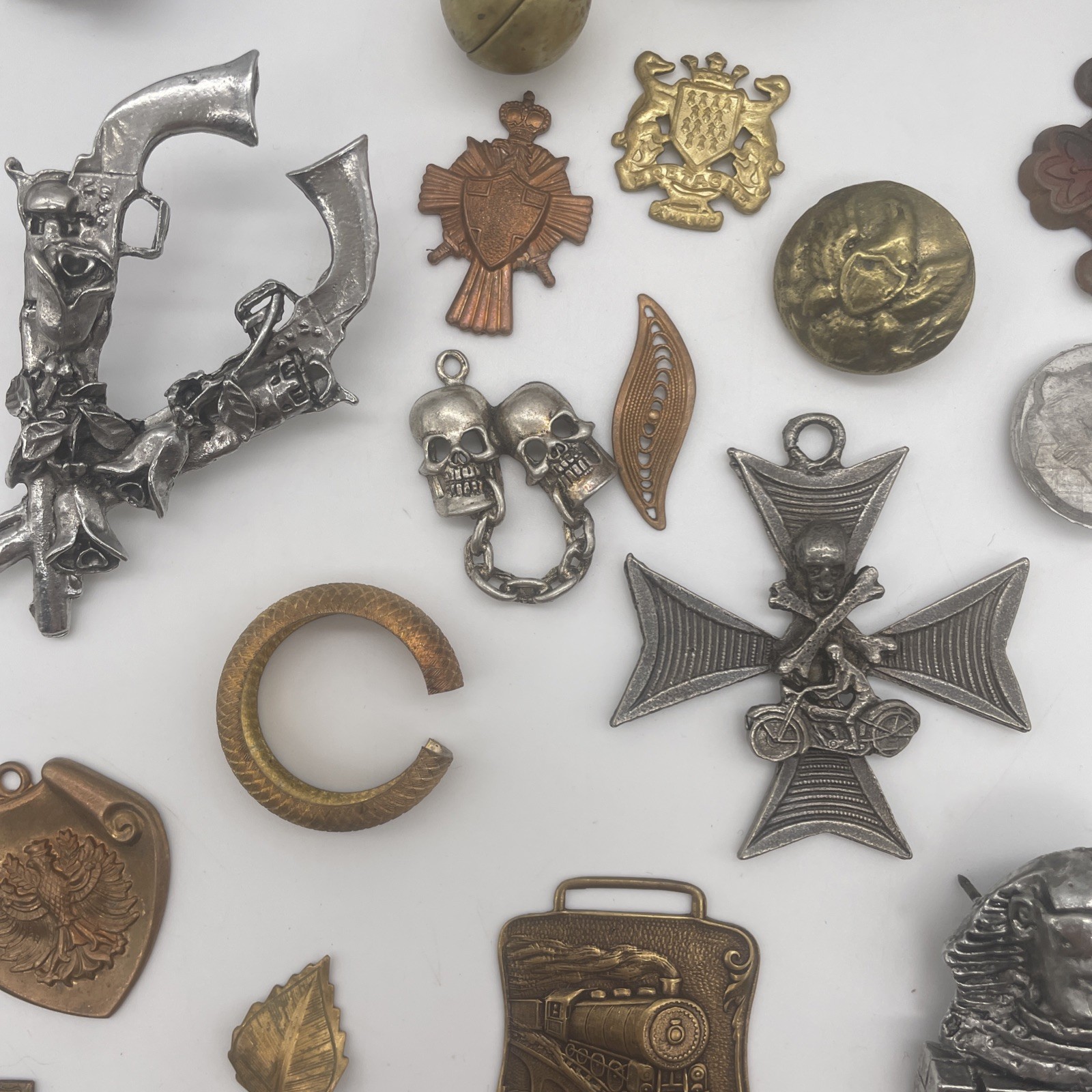 Vintage Metal Jewelry Making Findings Parts & Charms Mixed Lot