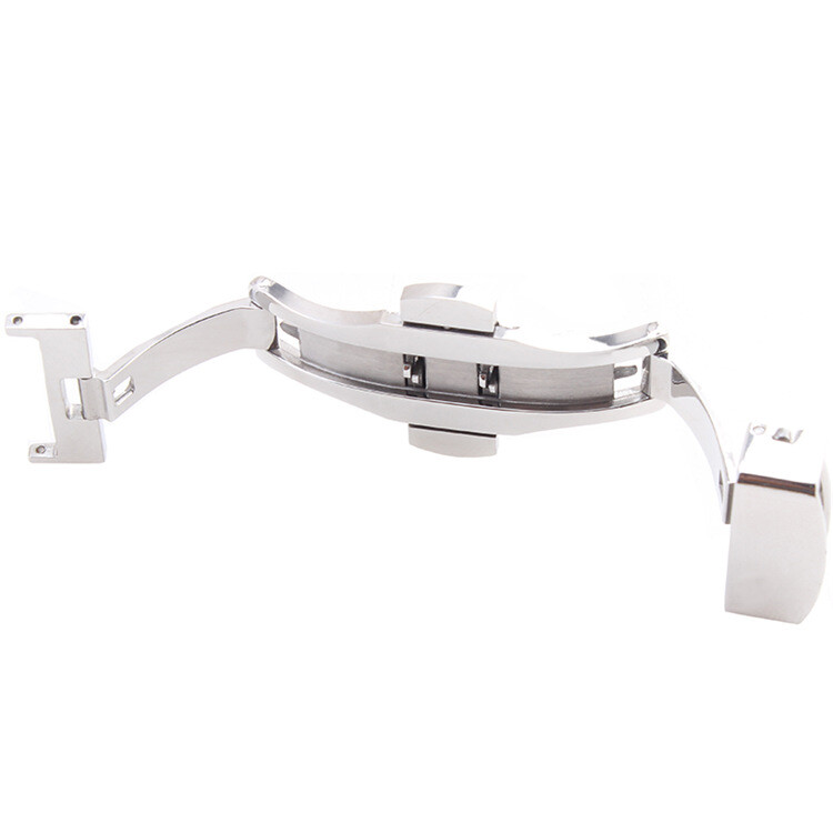 Butterfly Double Snap Clasp 10 12 14 16 18 20 22mm Stainless Steel Watch Buckle