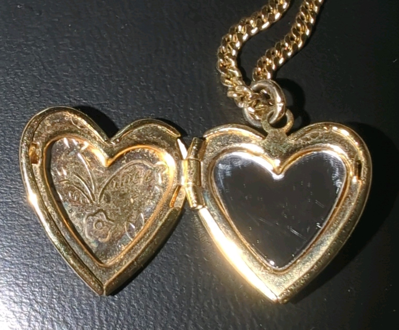 Vintage HAYWARD 12K Gold Filled Heart Locket Necklace – Etched Bird & Flower