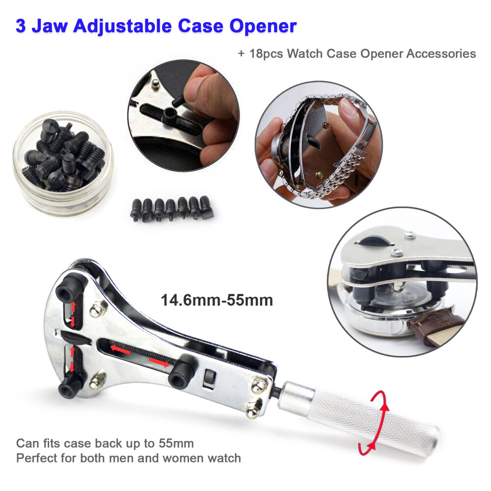 915Pcs Watch Repair Kit Watchmaker Case Opener/Press Spring Bar Link/Pin Remover