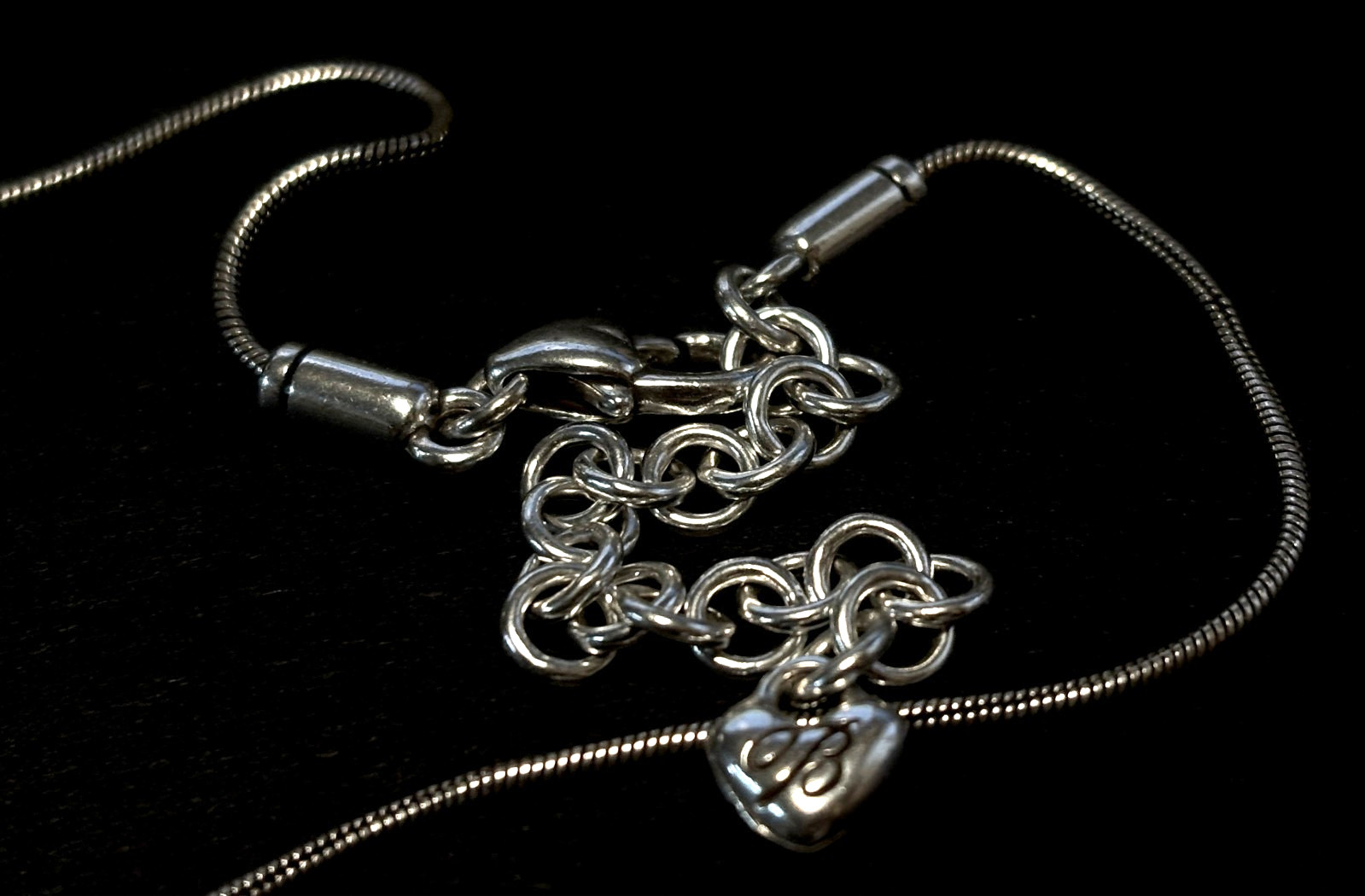 BRIGHTON Loopie Pave Add Charms/Beads Crystal Silver Pendant Necklace 16″/18″
