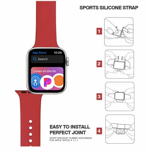 Silicone Band Strap for Apple Watch Series 1/2/3/4/5/6/SE Sports 38/40/42/44mm