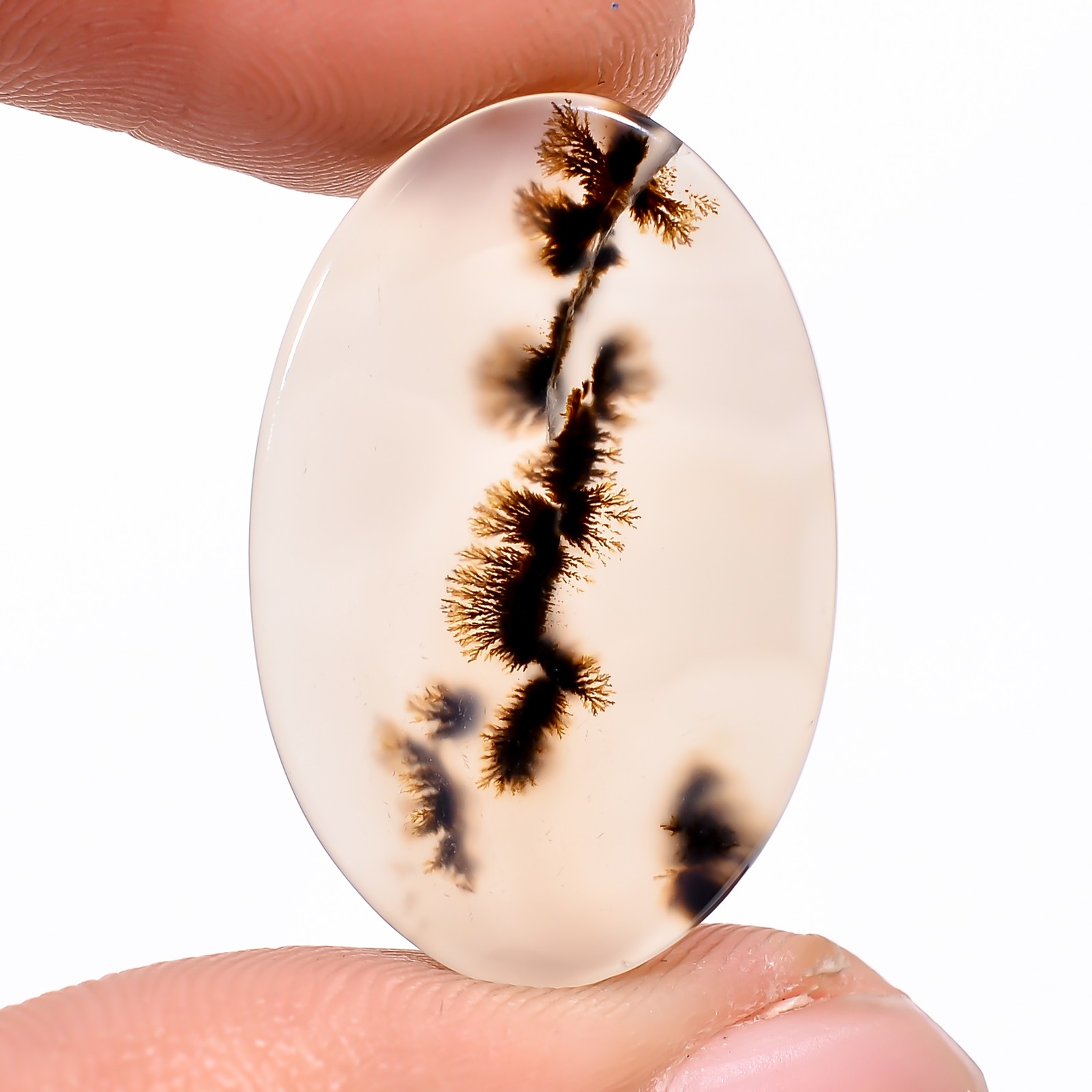 9.05Cts.100%Natural Scenic Dendritic Agate Oval Cabochon 15x24x2mm Loose Gems