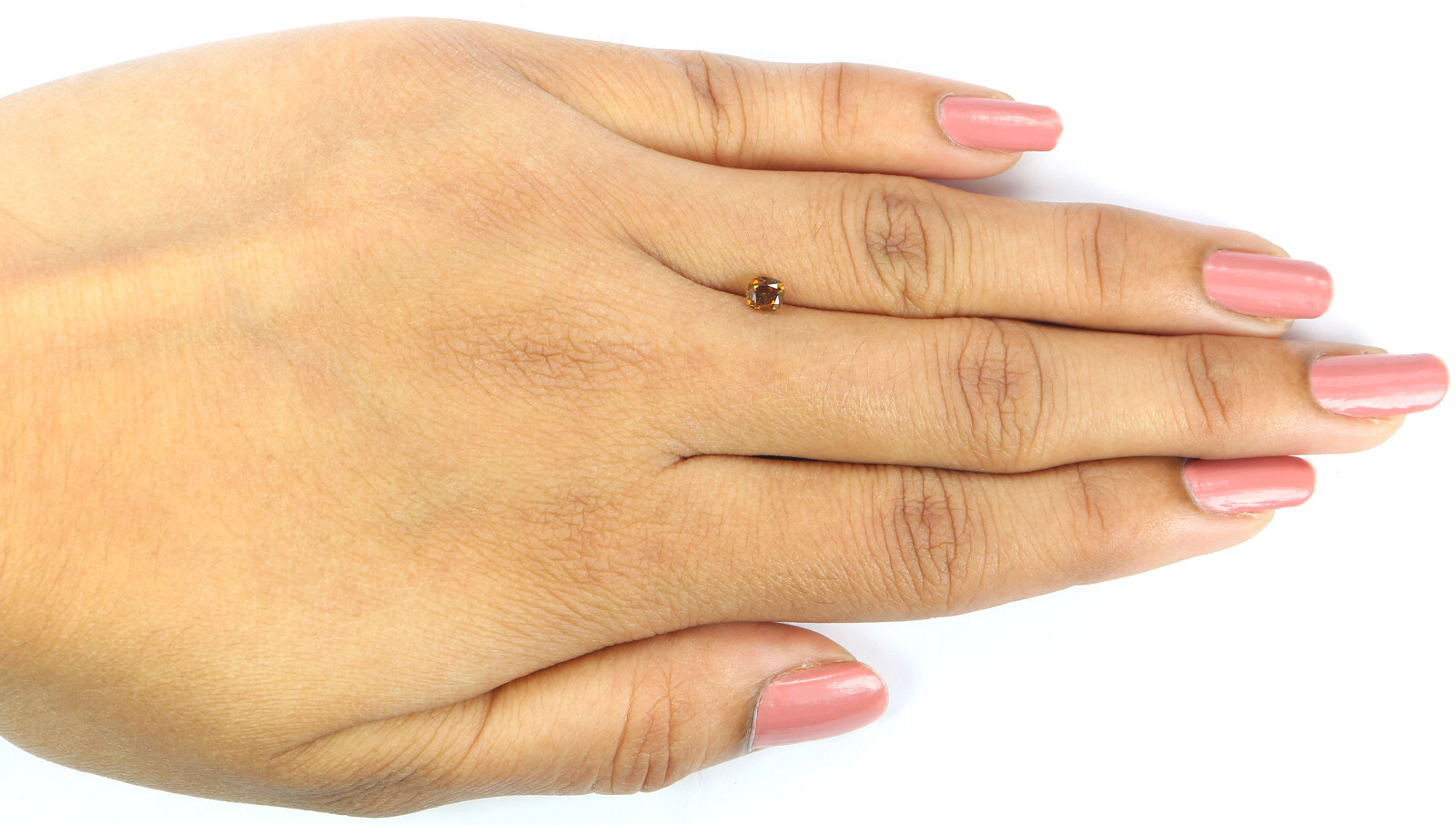0.34 Ct Natural Loose Cushion Diamond 3.65 MM Coffee Brown Color Diamond KQ807
