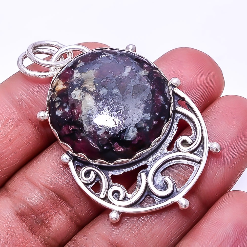 Eudialyte – Russia 925 Sterling Silver Pendant 1.95″ P28, Christmas Gift