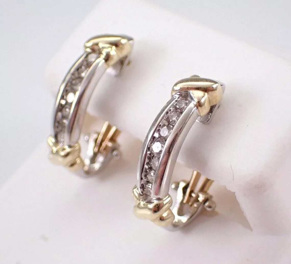 2Ct Round Cut Lab Created Diamond Women’s Hoop Earrings 14k Two Tone Gold Plated