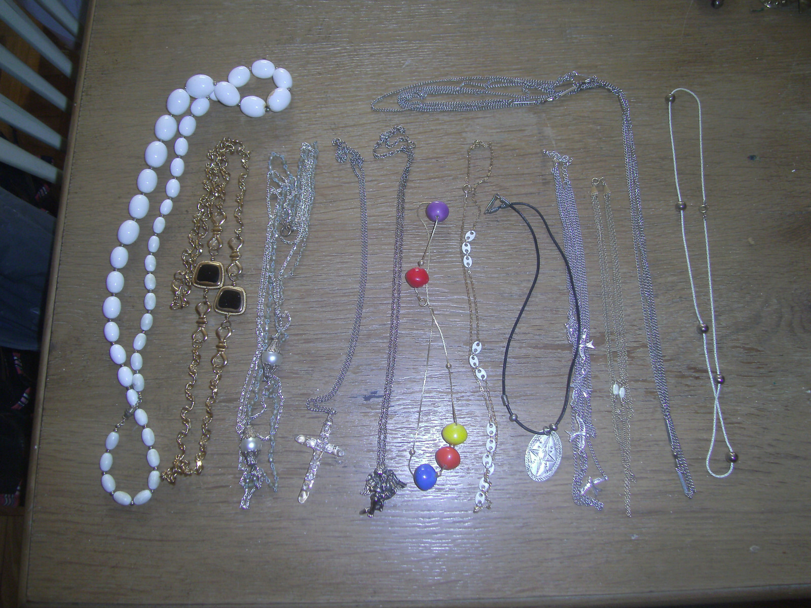 12 necklaces Unusual Designs Chains beads Cross Gum balls