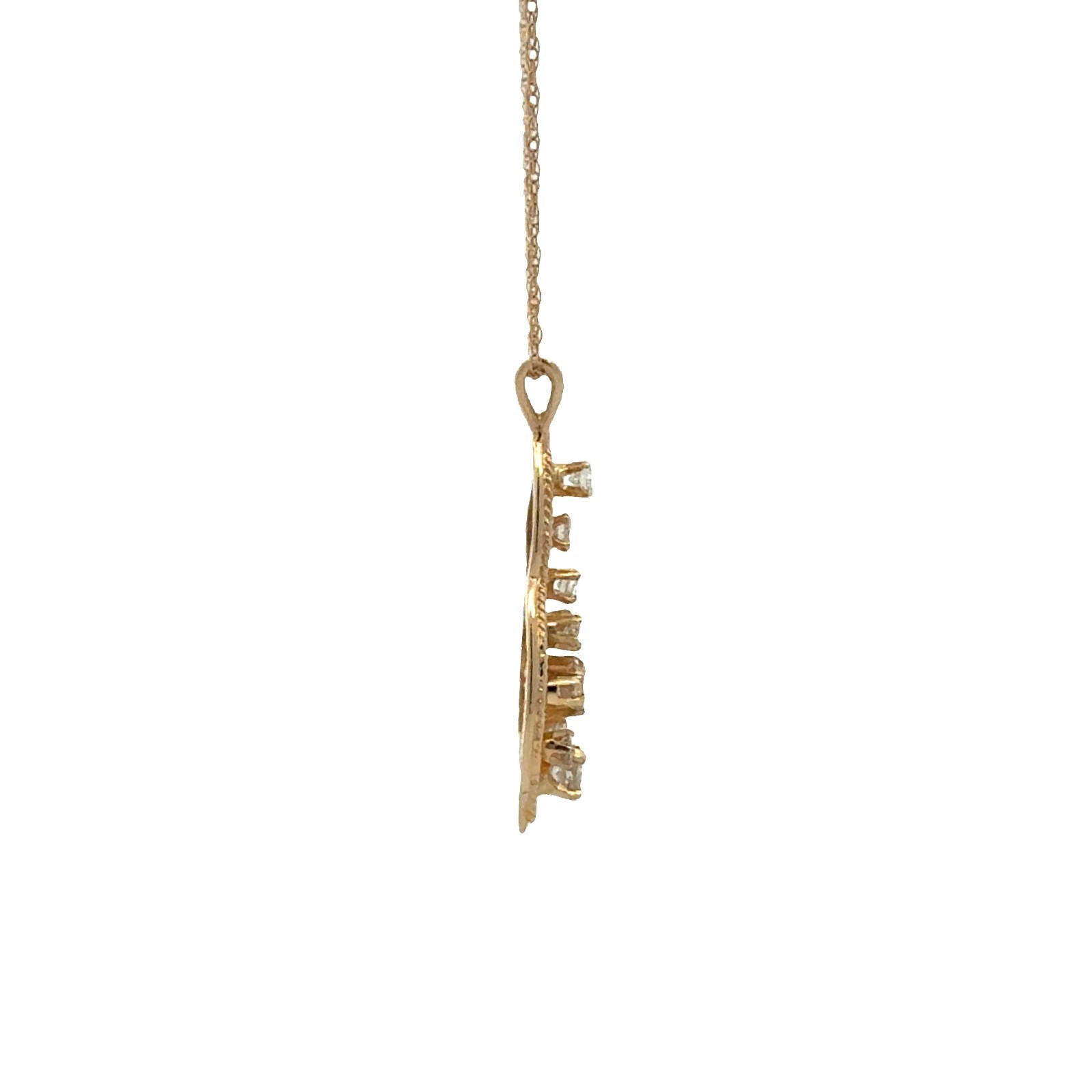 Paul Finelt 14k Yellow Gold Filigree and 0.57ctw Diamond Teardrop Necklace 18″