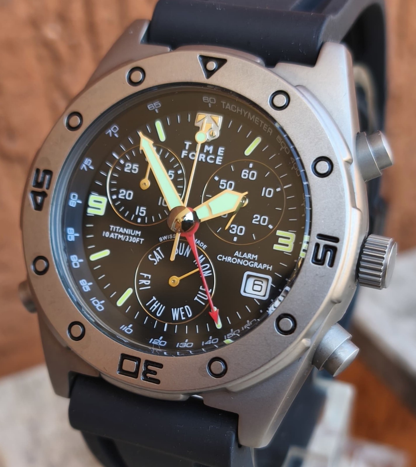 Time Force Titanium Alarm Chronograph 6811 Swiss Quartz Watch