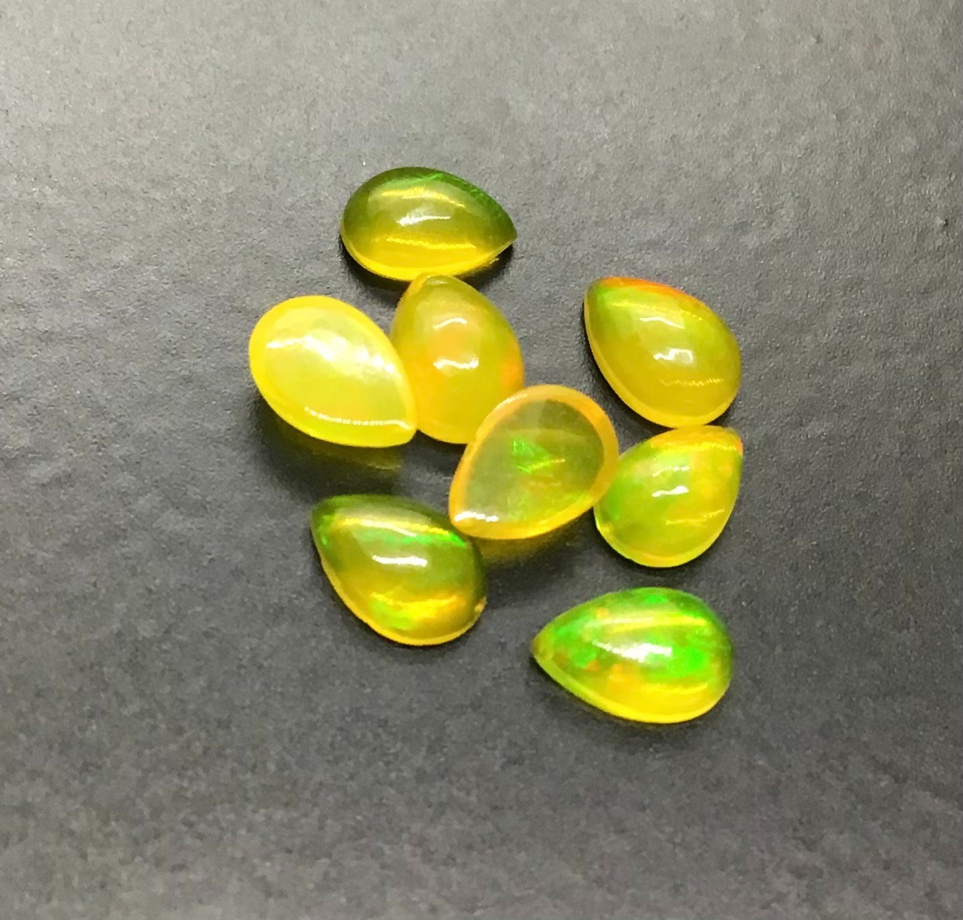 Ethiopian Yellow Opal AAA Natural Pear Flat Back Loose Gemstone For All Jewelry