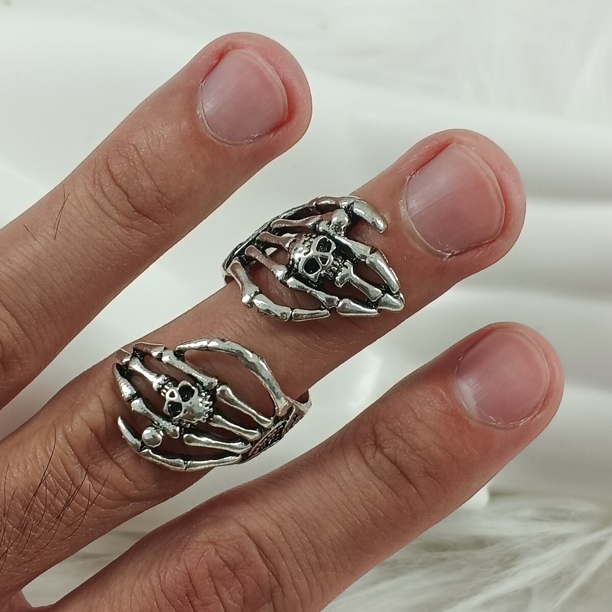 Men’s Halloween ring size 6.5 alloy silver plated tarnish Fashion Jewelry