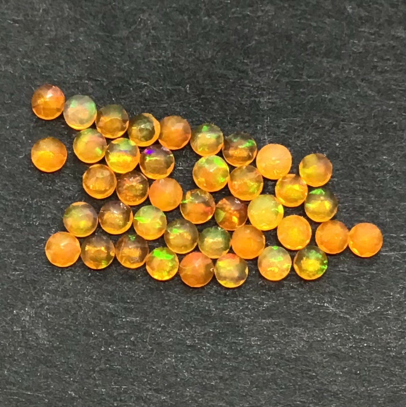 AAA Natural Ethiopian Orange Fire Opal Round Cut Loose Gemstone For All Jewelry