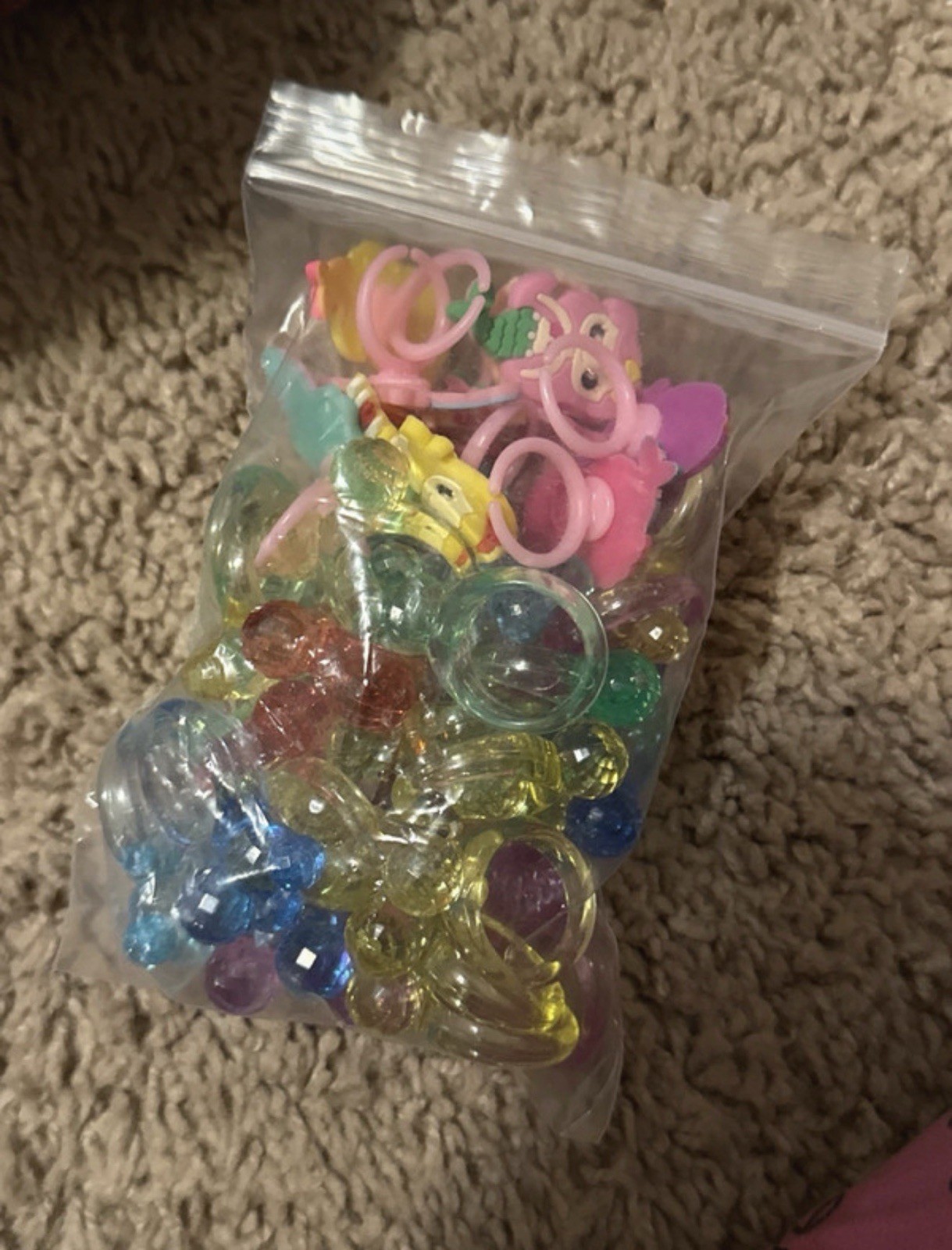 Girls Multicolor Plastic Adjustable Cartoon Ring Lot, Mickey Mouse Shape