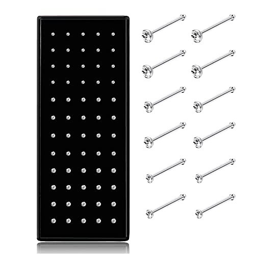 Stainless Steel Nose Studs Rings 20G 22G 1.5mm 2mm 2.5mm Pack of 60