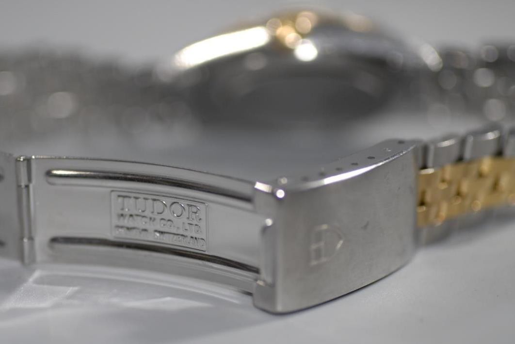 Rolex Tudor Oyster Prince Date-Day 18K Gold Bezel 94613 Daydate 36mm Watch Ex+!