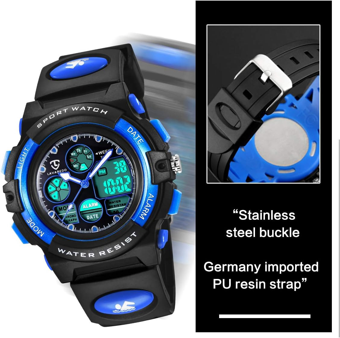 Kids Watch for Boys and Girls Ages 5-15, Analog Digital Waterproof with Alarm Cl