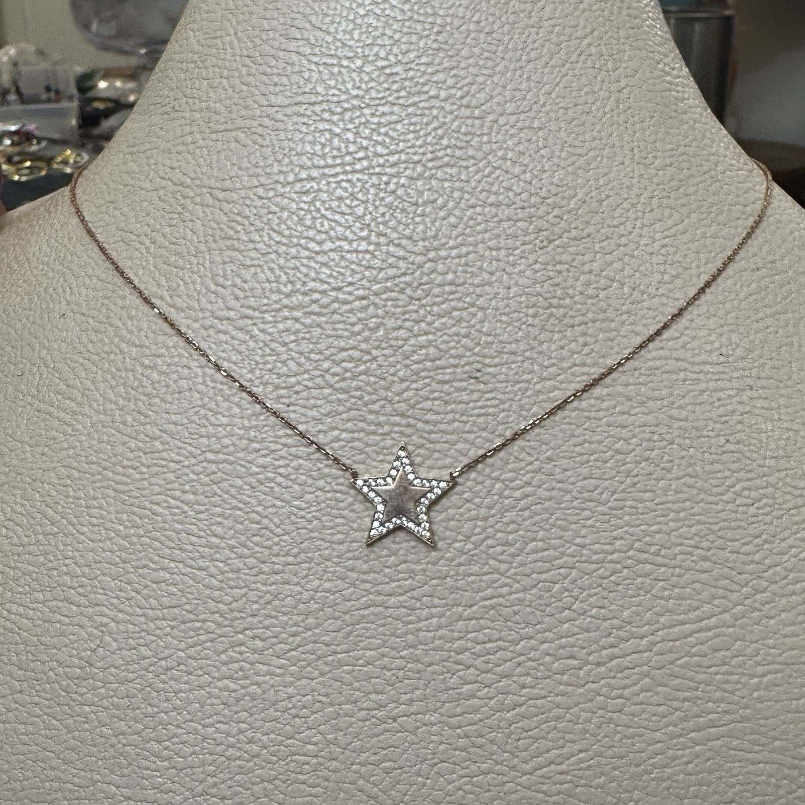 Midas Gold Over 925 Sterling Silver Star Necklace