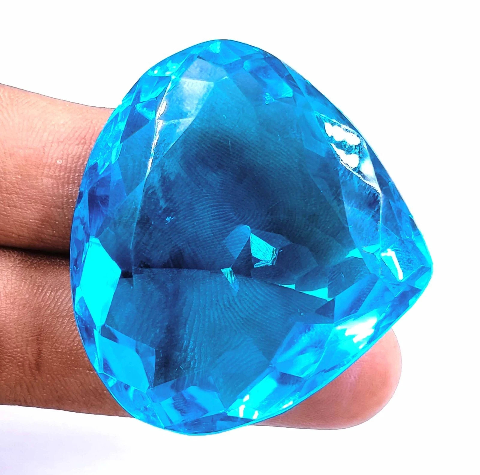 AAA Certified 76.75 Ct Shinny Natural Blue Topaz Loose Pear Cut Gemstone