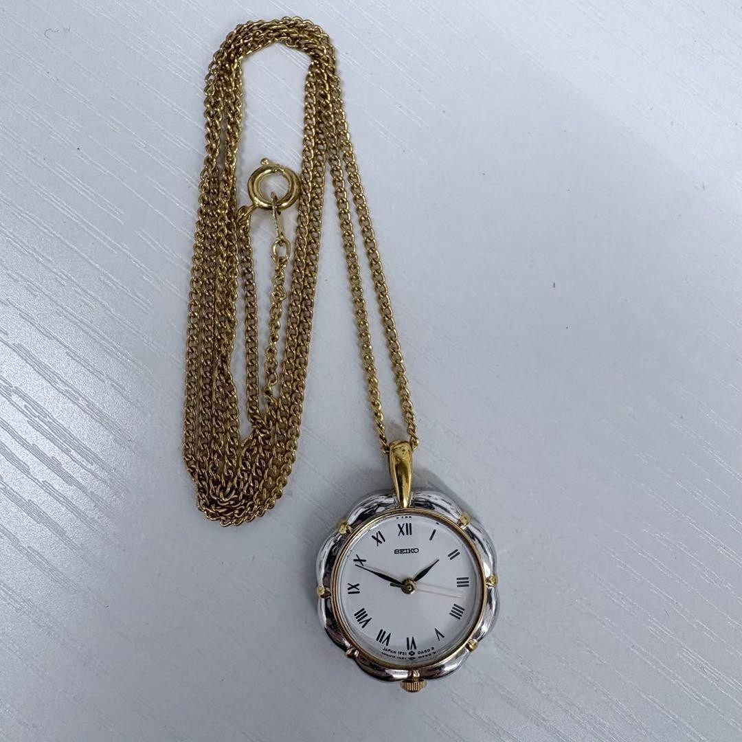 [Excellent Condition] SEIKO Necklace Watch/Pocket Watch 61cm