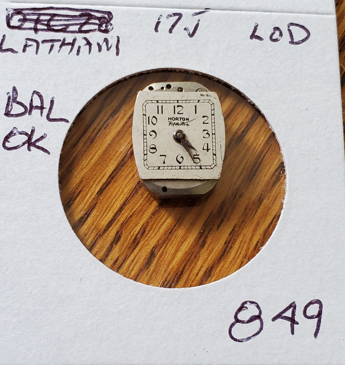 LADIES LATHAM 17J LOD WATCH MOVEMENT #849