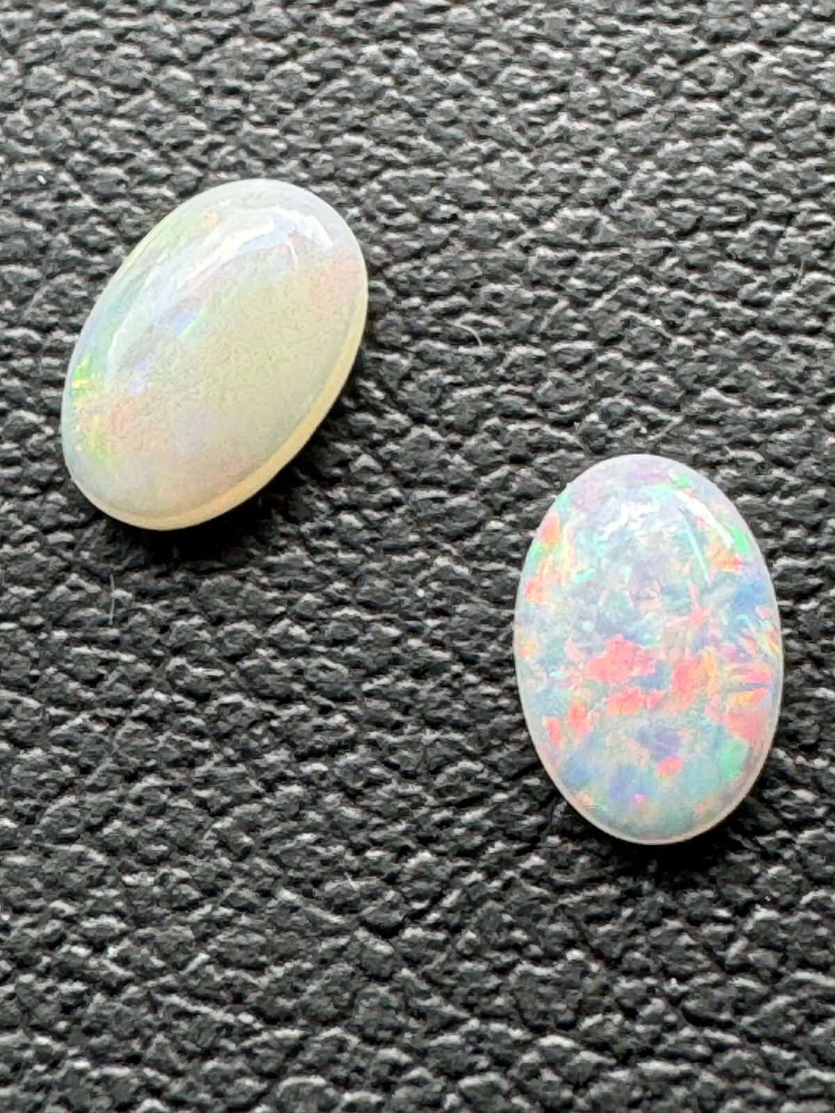 2 OPALS, Multicolor, 0.50 Carats, 6 x 4 mm, Oval, Clean. Price is for both. #42