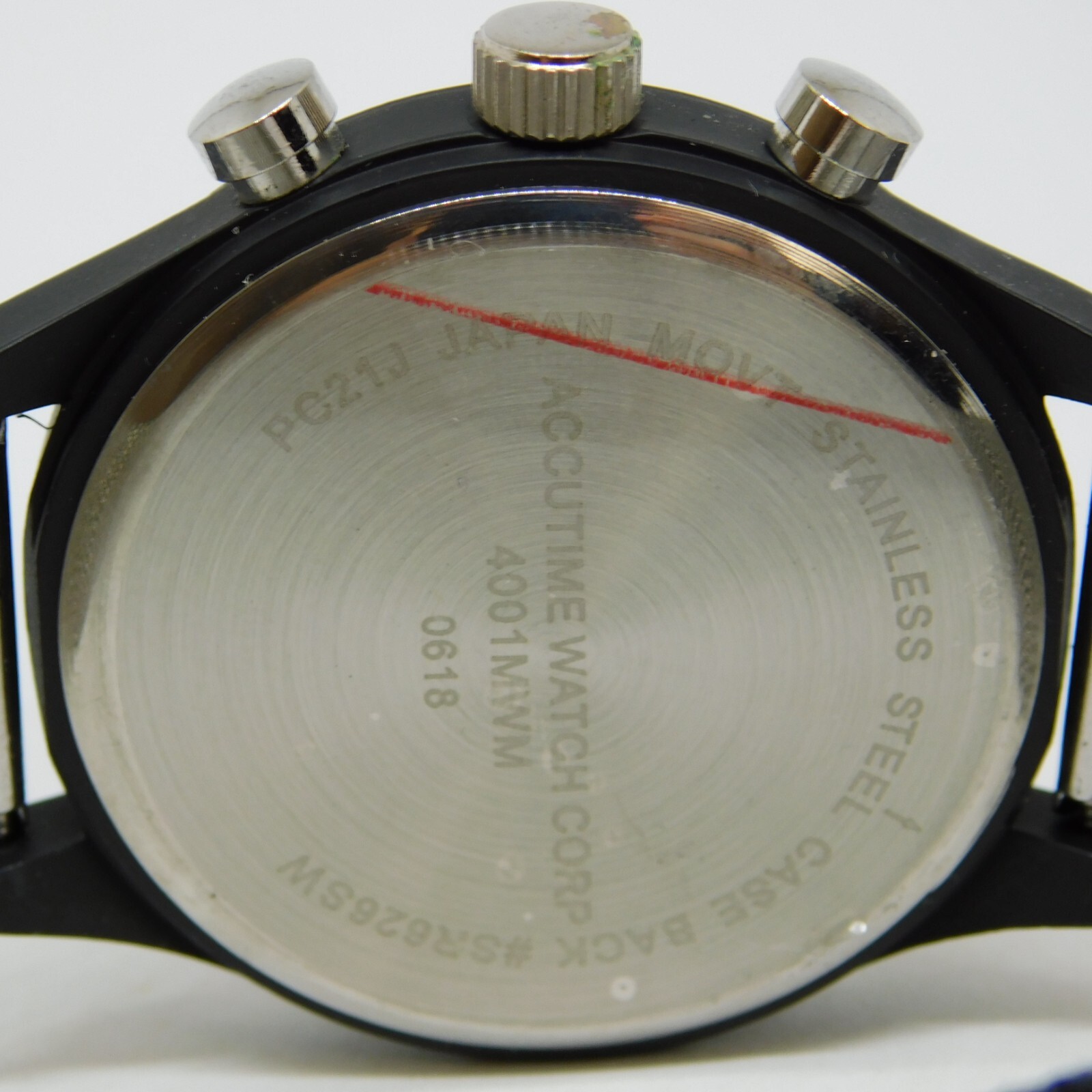 Accutime Watch Corp. 4001MWM Black Tone Quartz Analog Men’s Watch New Battery