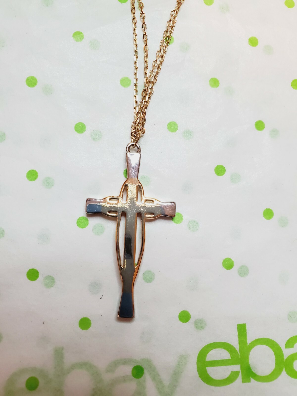 Z by Zaxie Women’s Double Gold Tone Necklace W Cross Cubic Zirconia’ s New