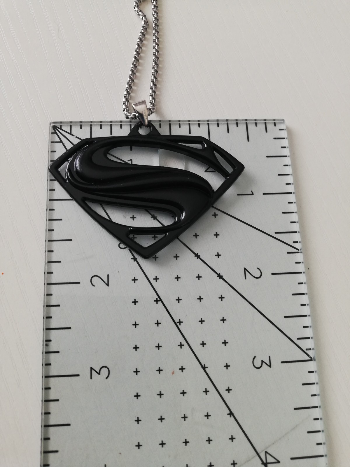 Superhero Superman Pendant 316L Stainless Steel Box Chain New.