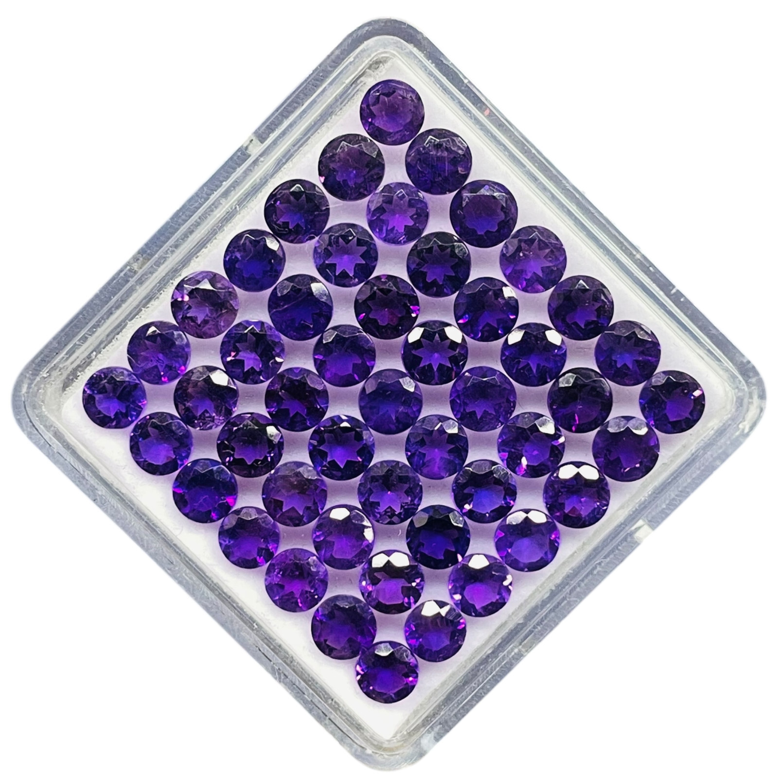 25 Pcs Natural Amethyst 5mm Round Cut Rich Purple Loose Untreated Gemstones Lot