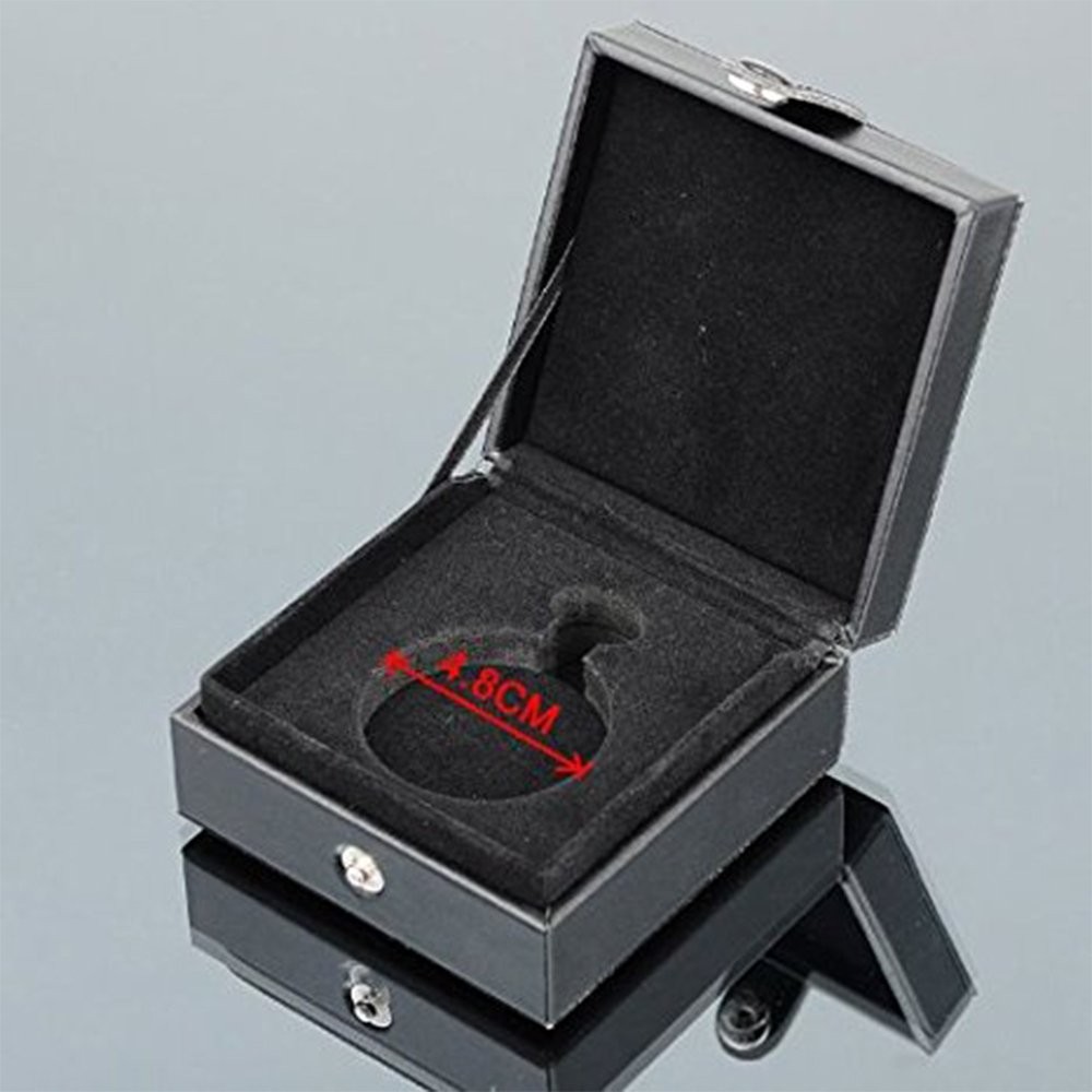 Treeweto Luxury PU Leather Pocket Watch Box Display Storage Case