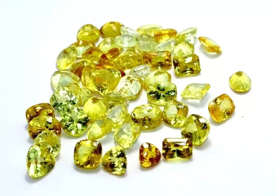 Yellow Sapphire Natural 120 Ct 10-12 Pcs Mix Cut Certified Loose Gemstone Lot