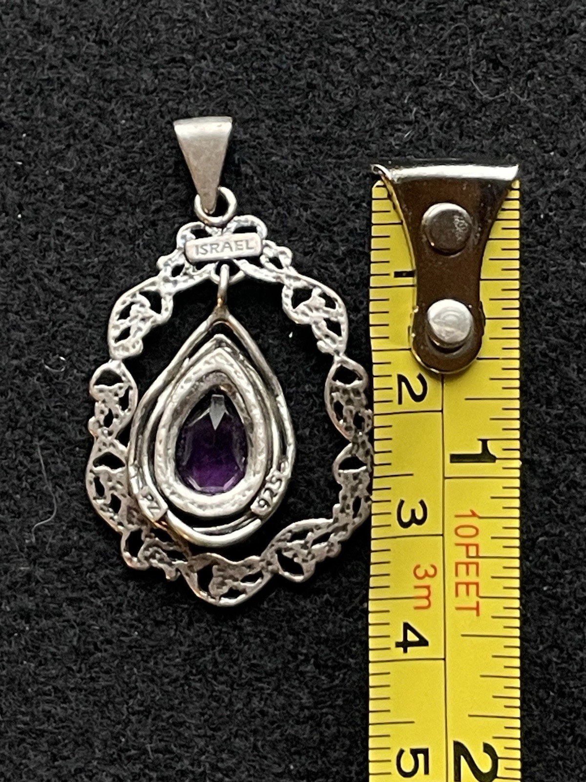 Paz Creations Sterling Silver & Amethyst Pendant Marked PZ 925