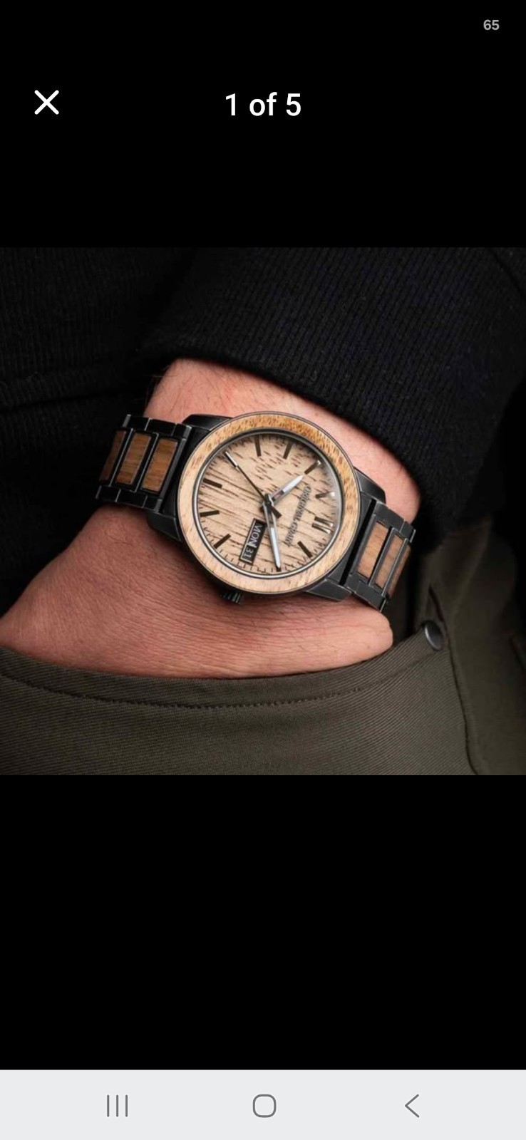 Original Grain Koa Stonewashed 42mm Wood Grain Dial Day/Date Quartz