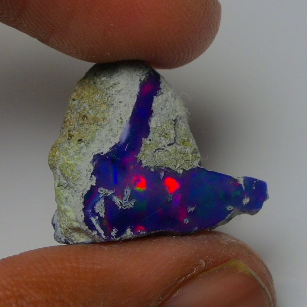 Blue Ethiopian Opal Rough 6.45 cts Smoked Black Opal Raw, Fire Opal