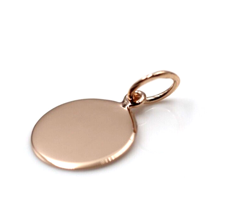 Genuine 9ct 9k Solid Rose Gold 12mm disc round circle pendant – Free Post