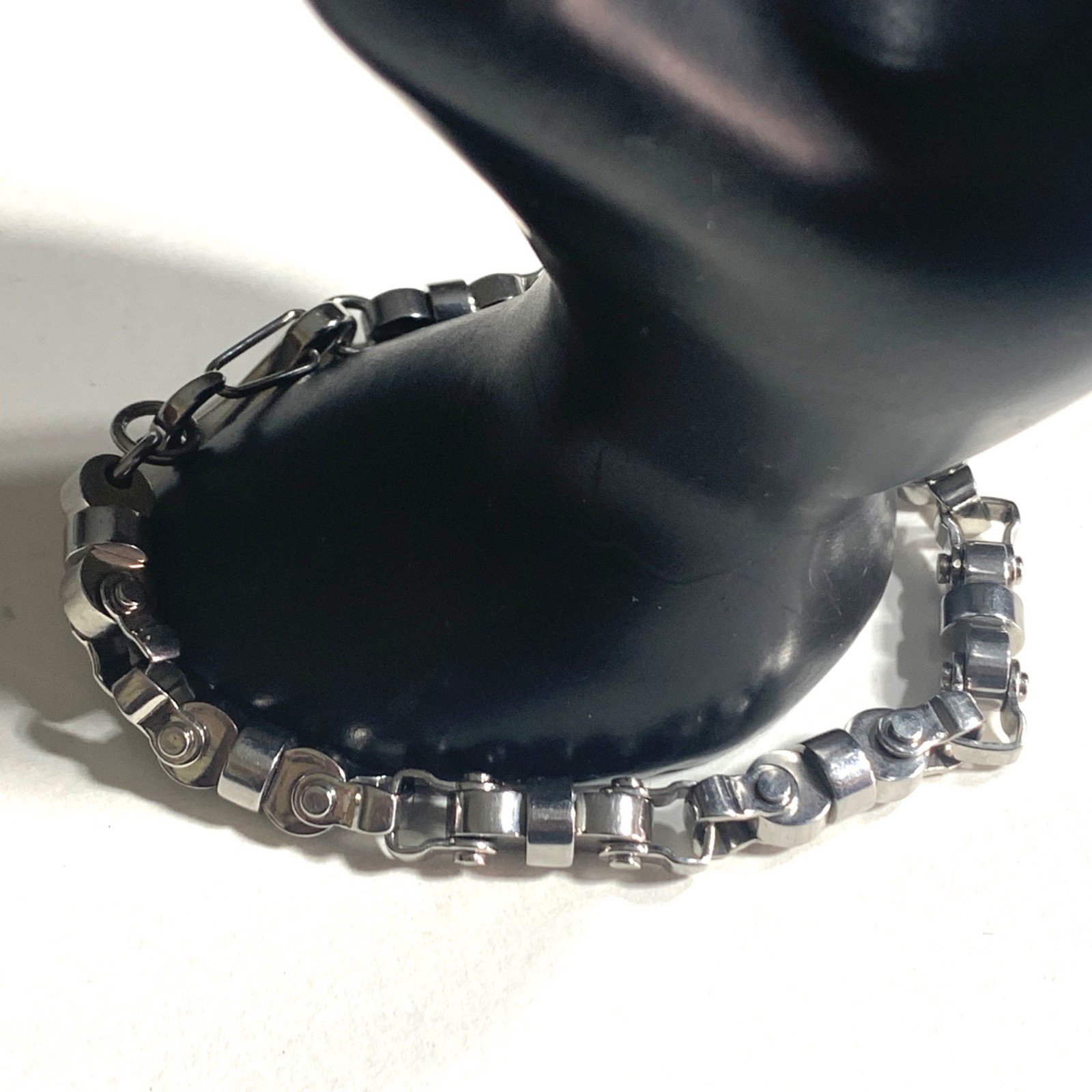 Mens Stainless Steel Bike Biker Chain Link Bracelet Slight Flaw See Photos