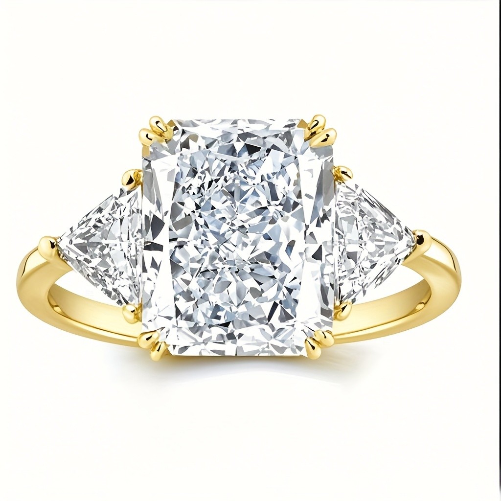 3 Carat Moissanite Engagement Ring 925 Silver Size 6 7 8 9