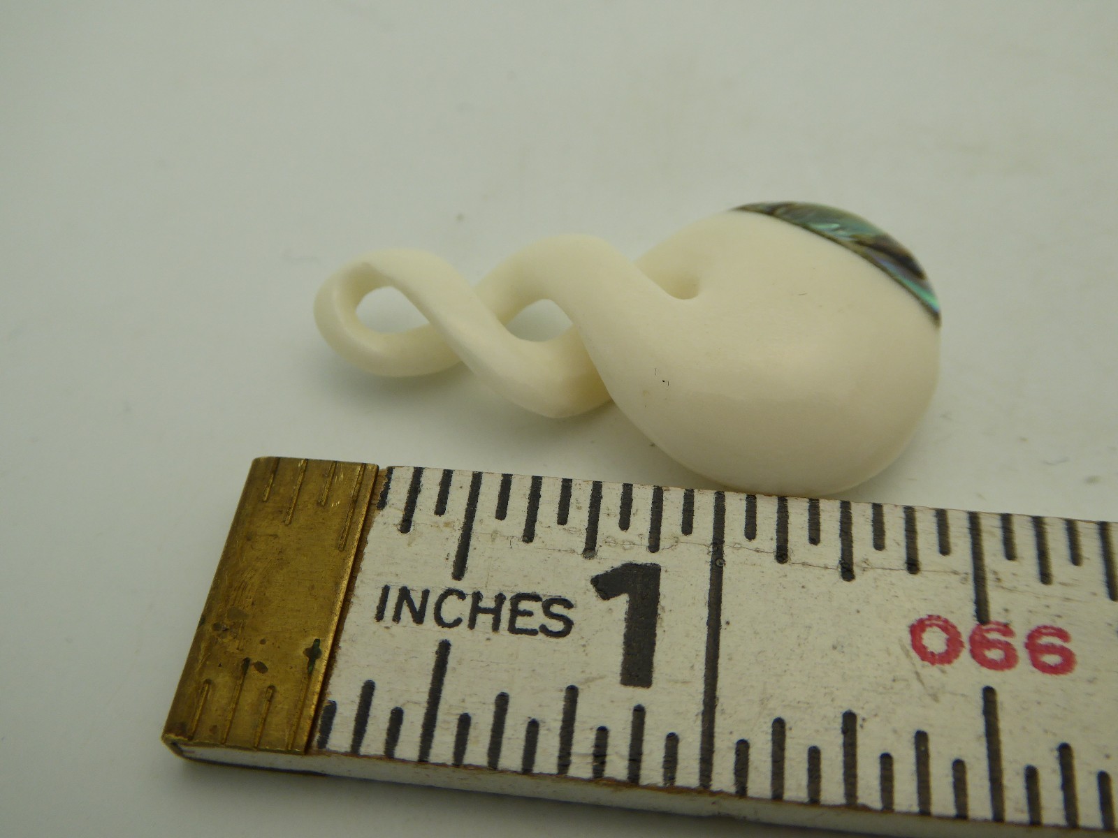 Maori Double Twist Inlaid Paua Shell Water Buffalo Bone Pendant Necklace