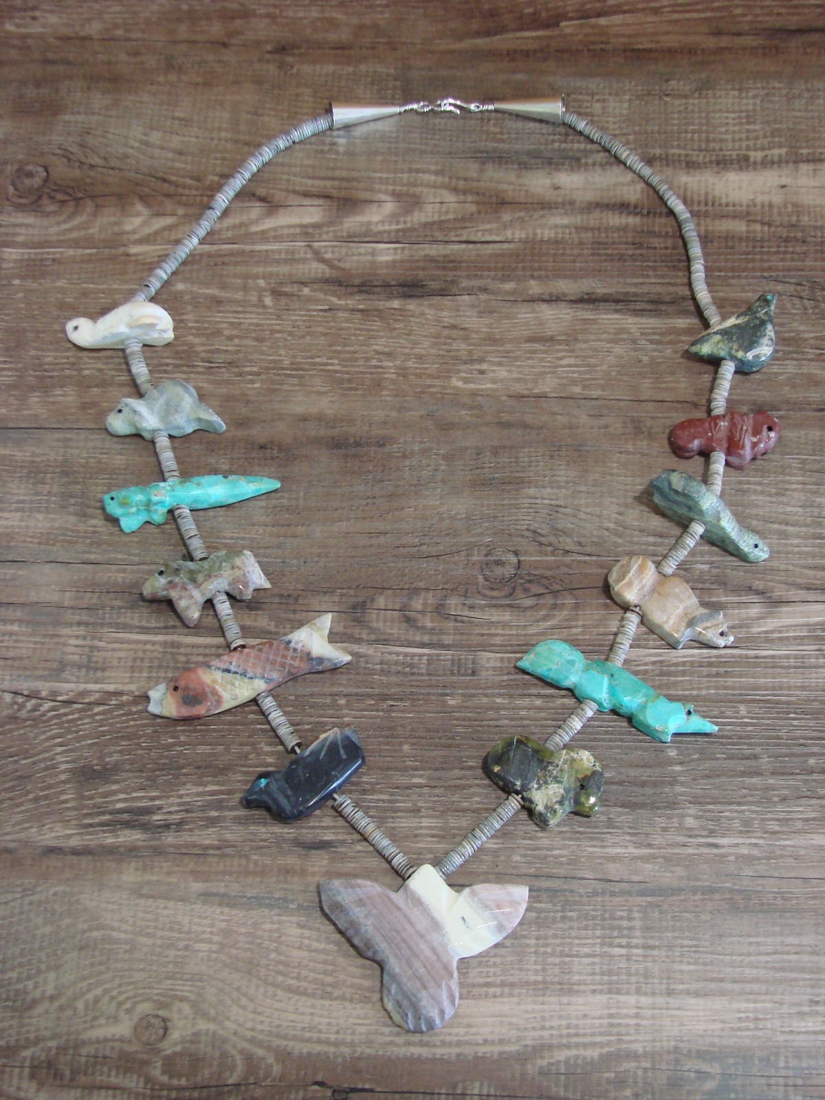 Hand Carved 28″ Multi Stone Fetish Necklace by Matt Mitchell