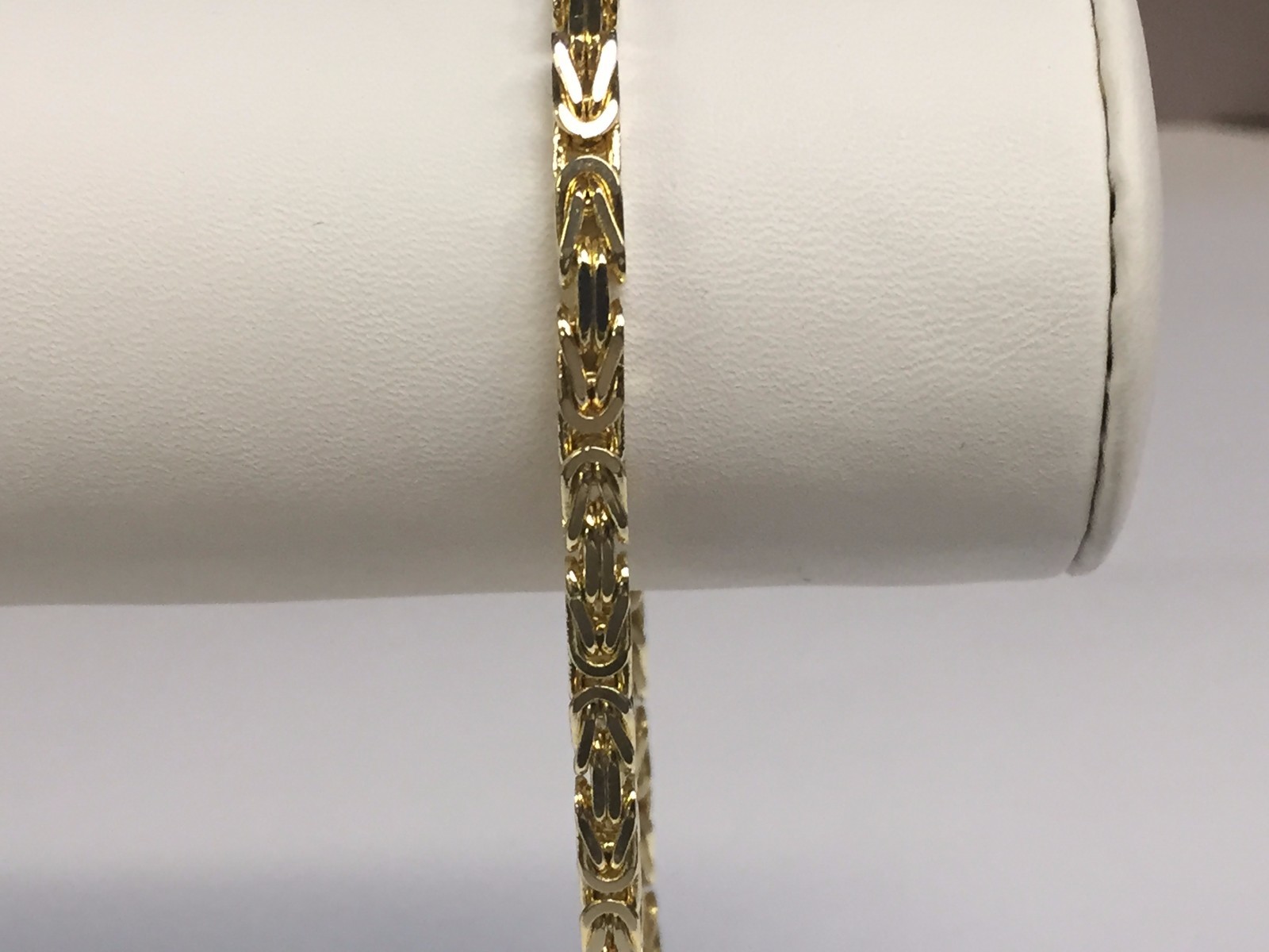 14k White Gold 24″ Mens Solid Byzantine Square Super 4mm 70grams Chain/necklace